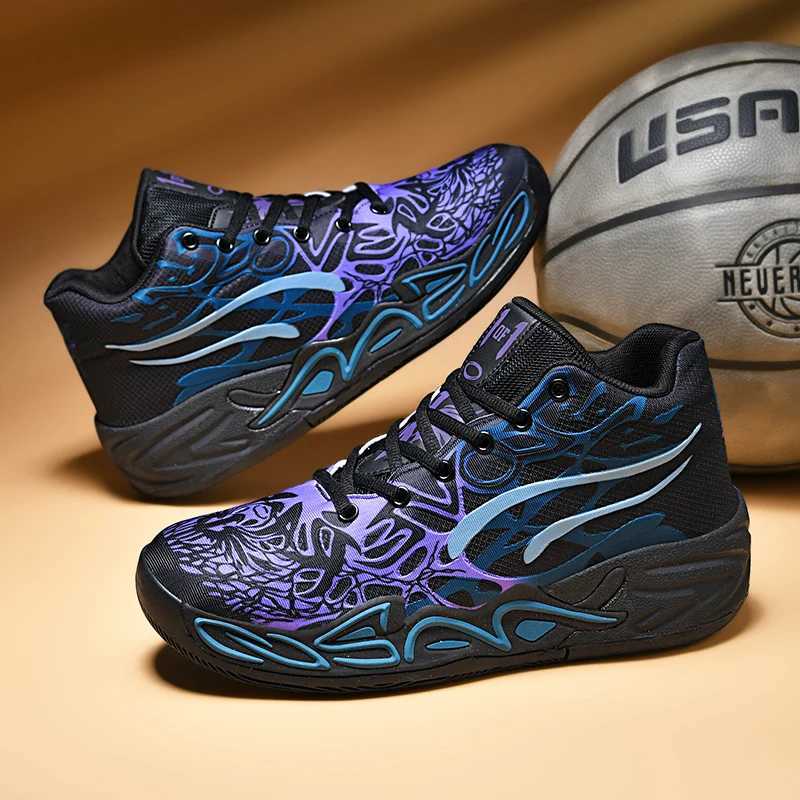 Mens basketball shoes for on-site training high top comfortable anti slip sports shoes luxurious lace flat sports shoes Z250425