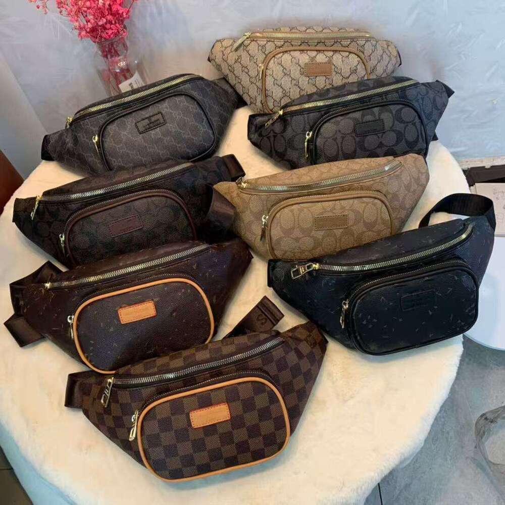 New Men's Zipper Chest Fashion Casual Sports Waist Classic Printed Crossbody Bag Niche Design Cross-Border Hot Item