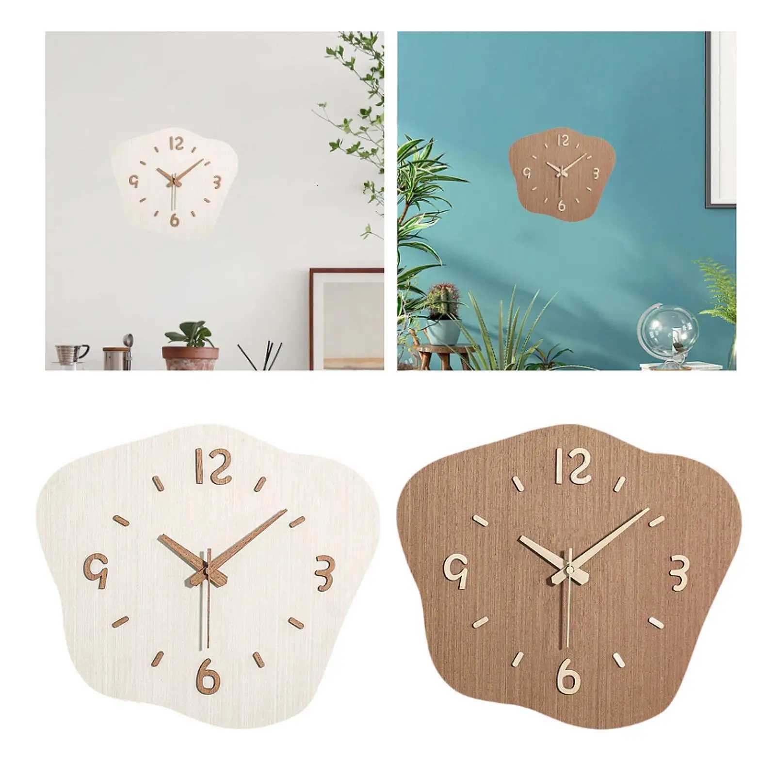 Wall Clock Irregular Clock Hanging Ornament Wall Decor for Dining Room Apartment C251126