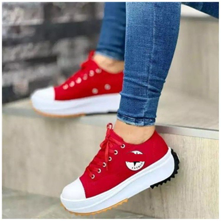 Free shipping black canvas sneakers star logo lace up thick soled casual comfortable versatile daily wear fashion sporty sneaker casual shoes sports c