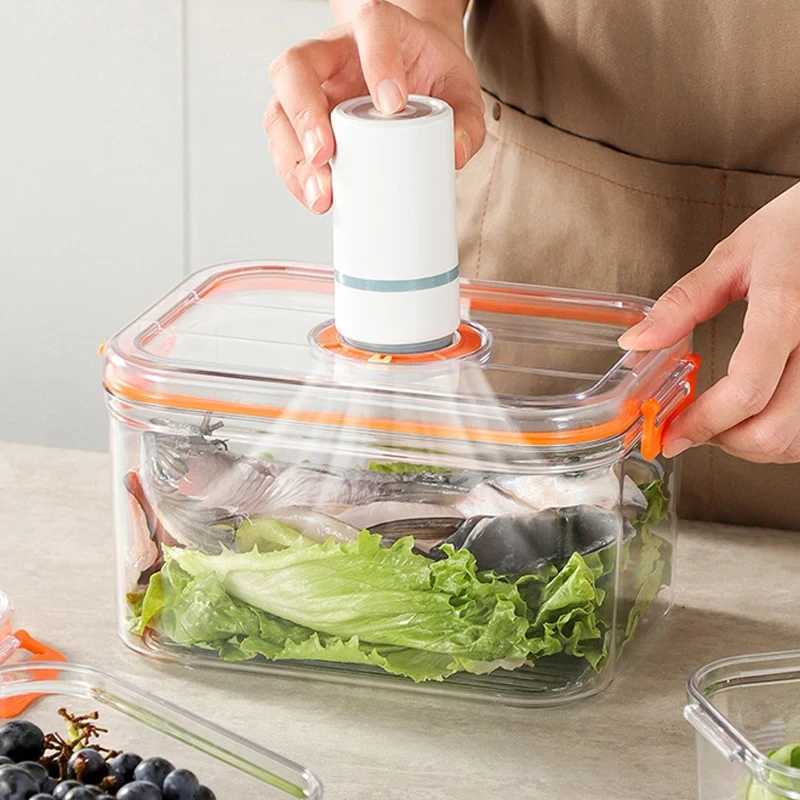Vacuum Fresh-keeping Box Refrigerator Sealed Canister Microwavable Transparent Food Storage Container Kitchen Organizer Bento Y251126