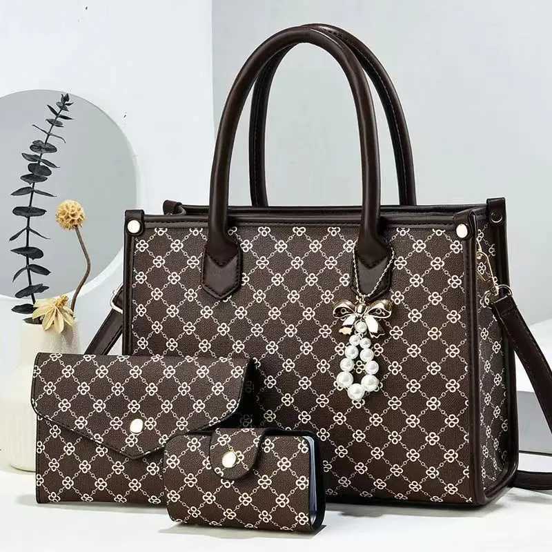 Luxury Bead string Handbags 3 Pieces set Women Bags Designer Tassel Purses Handbags Composite Messenger Female Bag Z251126