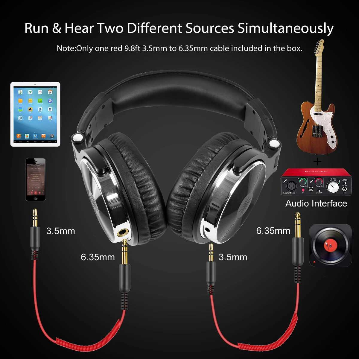 Oneodio Pro 10 Over Ear Headphones Hifi Studio DJ Headphone Wired Monitor Music Headset Earphone With Mic For Phone Computer PCM251126