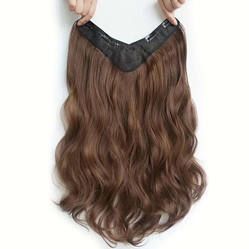 Romantic Natural-Wave Protein Fiber Womens Fake Hair Piece 24 Inch Long for Stylish Looks