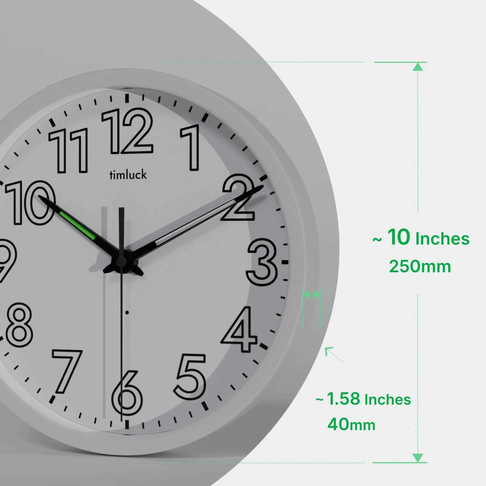 Silent Non-ticking LED Wall Clock with Light Sensor Auto-Illuminated Numbers Hands Adjustable Brightness Non-Fluorescent C251126