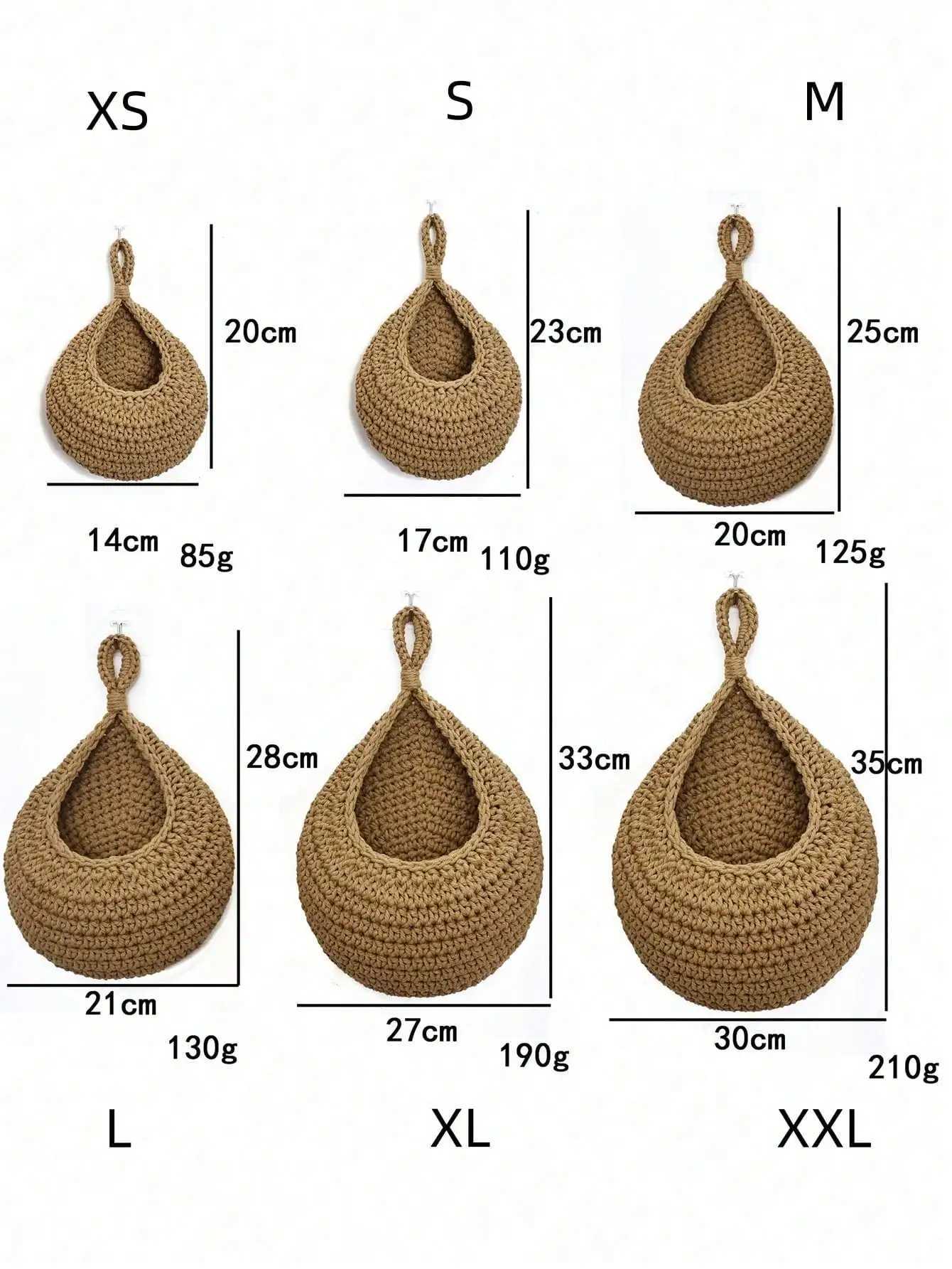 Wall Decor Hanging Basket Bohemian Woven Basket Planting Planter Container Teardrop Shape Suitable for Vegetables and Fruits Y251126