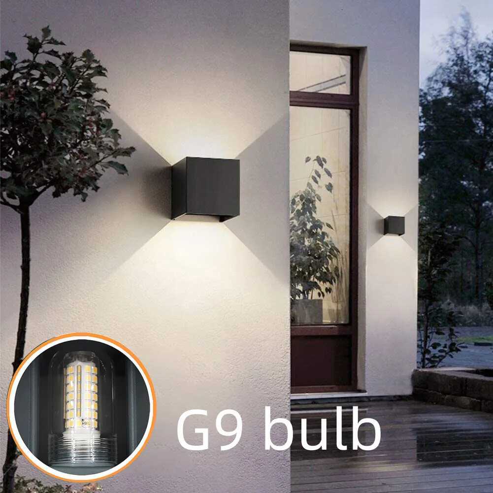 Modern LED Wall Lamp Waterproof IP65 Aluminum LED Wall Light Outdoor Indoor G9 Replaceable Bulb for Living Room Bedroom Hallway M251126