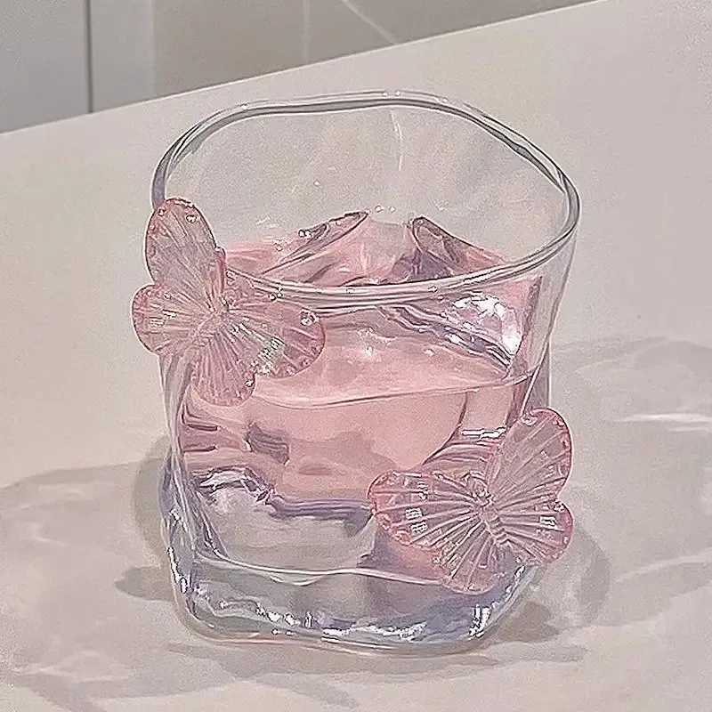 Butterfly Transparent Twisted Glass High Beauty Water Cup Beer Glass Household Juice Whiskey Glasses Cold Drink Glassware C251126