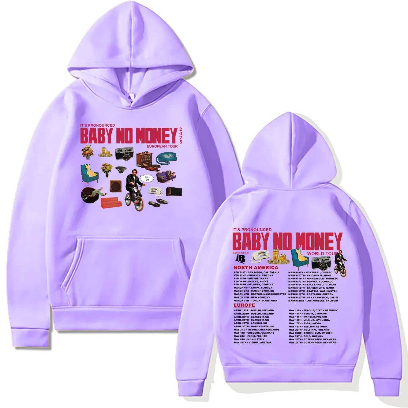 Bbno New Hoodies Its Pronounced Baby No Money European Tour 2025 Sweatshirt Men Women Pullovers Harajuku Creative Fall Clothes J251136