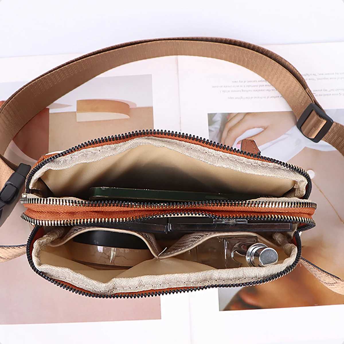 Fashionable outdoor sports waist bag Same gender design PU leather portable Single shoulder mobile phone change chest bagT251126