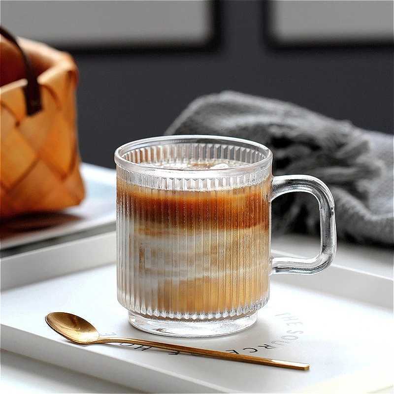 320ml/350ml Water Mug Transparent Coffee Mug with Handle Drinking Glasses Simple Lemon Water Cup Home Juice Bubble Water Mugs C251126