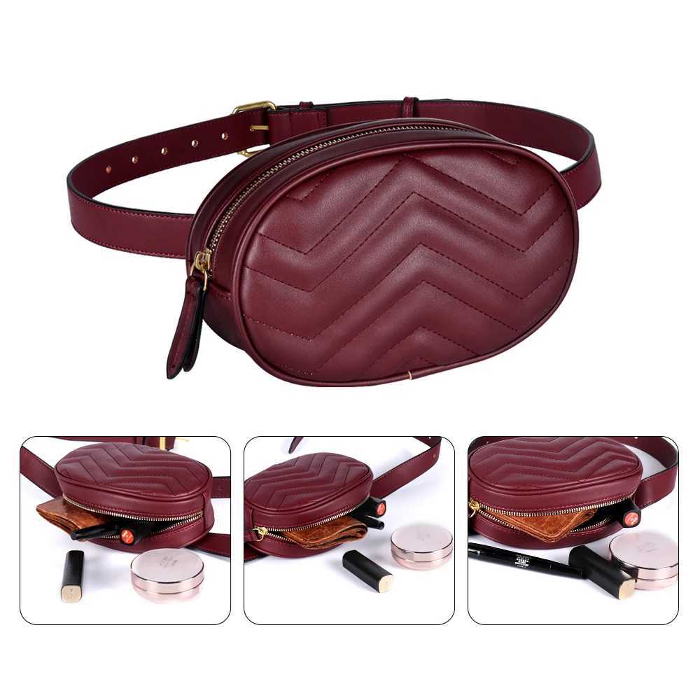 Geestock Fashion Women Waist Packs Bag for PU Leather Round Belt Bag Female Luxury Fanny Pack Crossbody Chest Bags Woman HandbagT251126