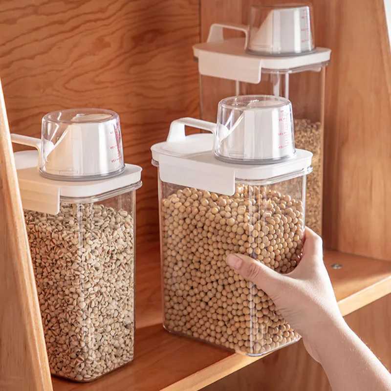 Airtight Food Storage Containers - Premium PP Plastic Canisters for Dry Goods Grains Kitchen Pantry Organization Sealed Jars Y251126