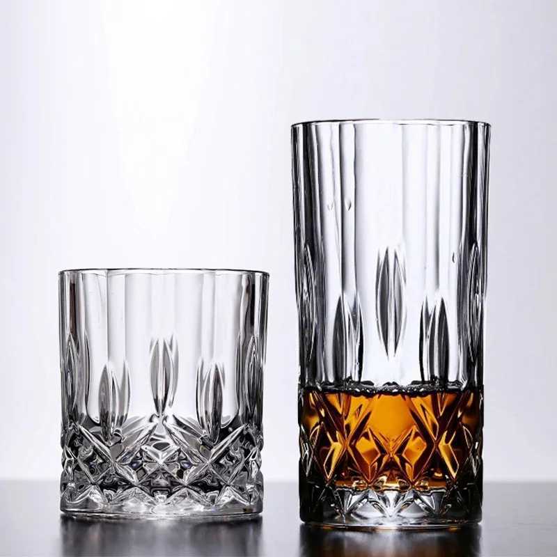 50ml/230ml/250ml/315ml Creative Carved Wine Glass Transparent Juice Cold Drink Cups Whiskey Glass Drinking Glasses Water Bottle C251126