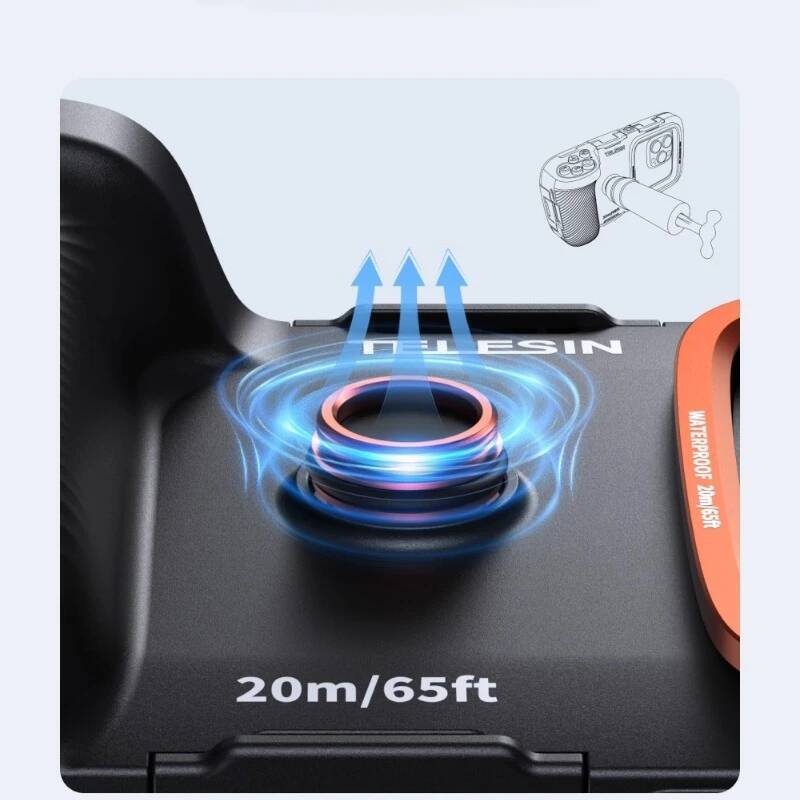 TELESIN Waterproof Case Bluetooth Handle for IPhone 17 Pro Huawei Samsung Xiaomi Phone Diving Swimming Snorkeling Photography