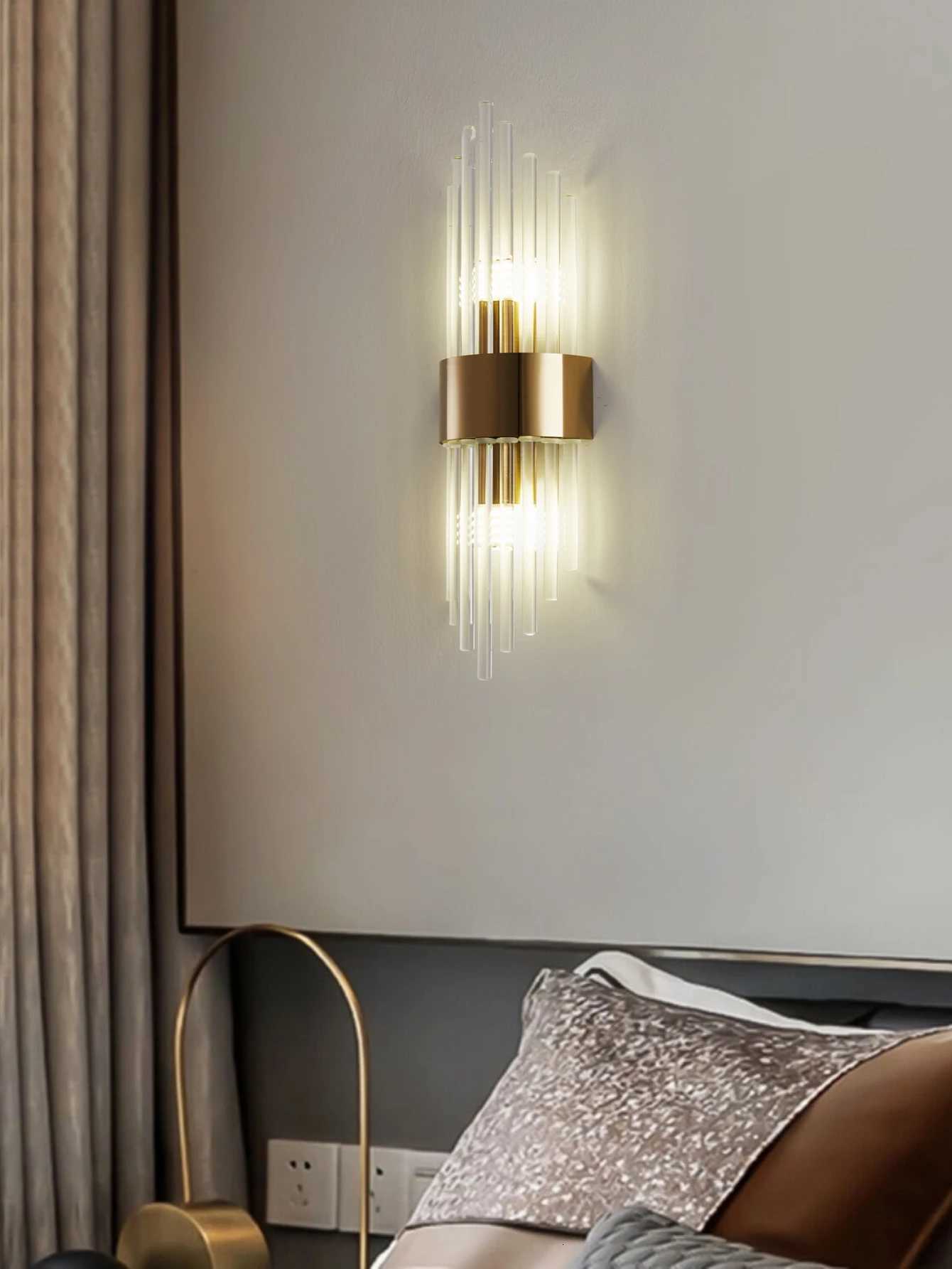 Gold/Black Stainless Steel Crystal Wall Sconce for Living Room Bedroom Kitchen Home Decor Lighting G9 Light Source M251126