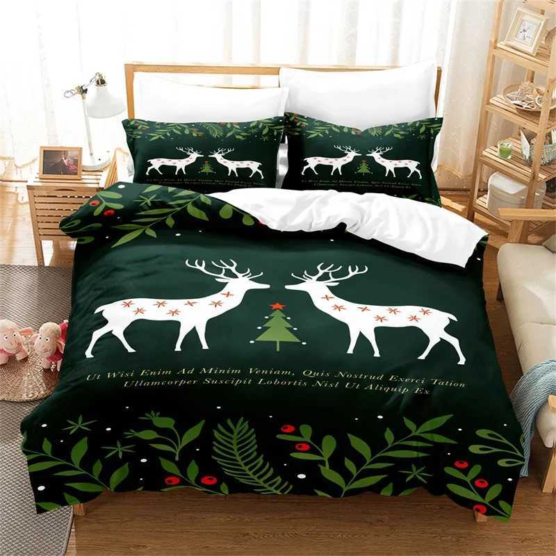 Christmas Christmas Green Duvet Cover Fashion Girls Boys Bedding Set Queen Double Bed Set Comforter Set Children Bedding Duvet Cover Y251126