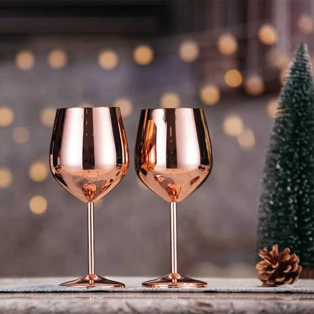 European-style Stainless Steel Red Wine Glass 500ml Tall Wine Glass Cocktail and Juice Glass for Bars Parties Restaurants C251126