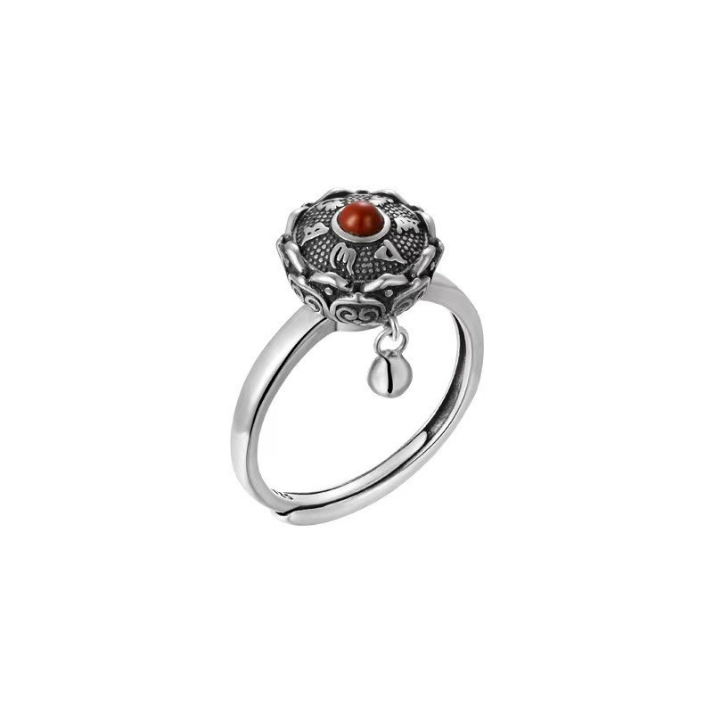 New silver new enamel non inlaid ring Chinese style retro elegant charm women's luxury brand jewelry High quality gold designer diamond ring ring - view 5