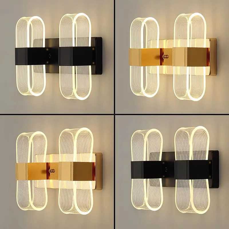 Modern LED Wall Lamp Gold Nordic Style Sconce Lighting Fixture Corridor Dining Living Bathroom Acrylic Indoor Home Decor Light M251126