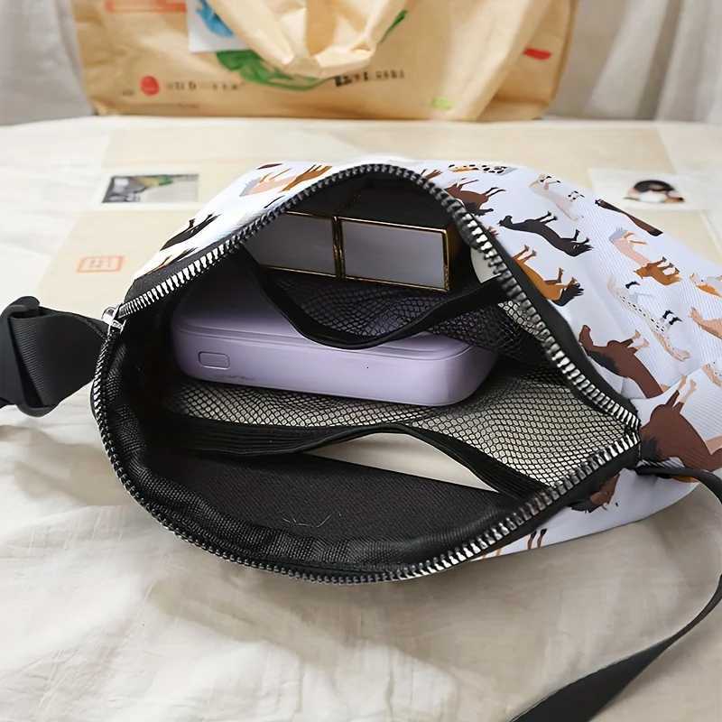 1pc horse print fashion adjustable crossbody bag neutral sports waist bag suitable for runningT251126