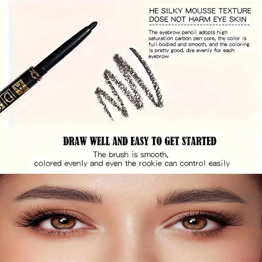 2pcs Black Eyeliner Pencils - Waterproof Sweatproof Smudge-Proof Easy to Rotate for Perfect Eye MakeupT251126
