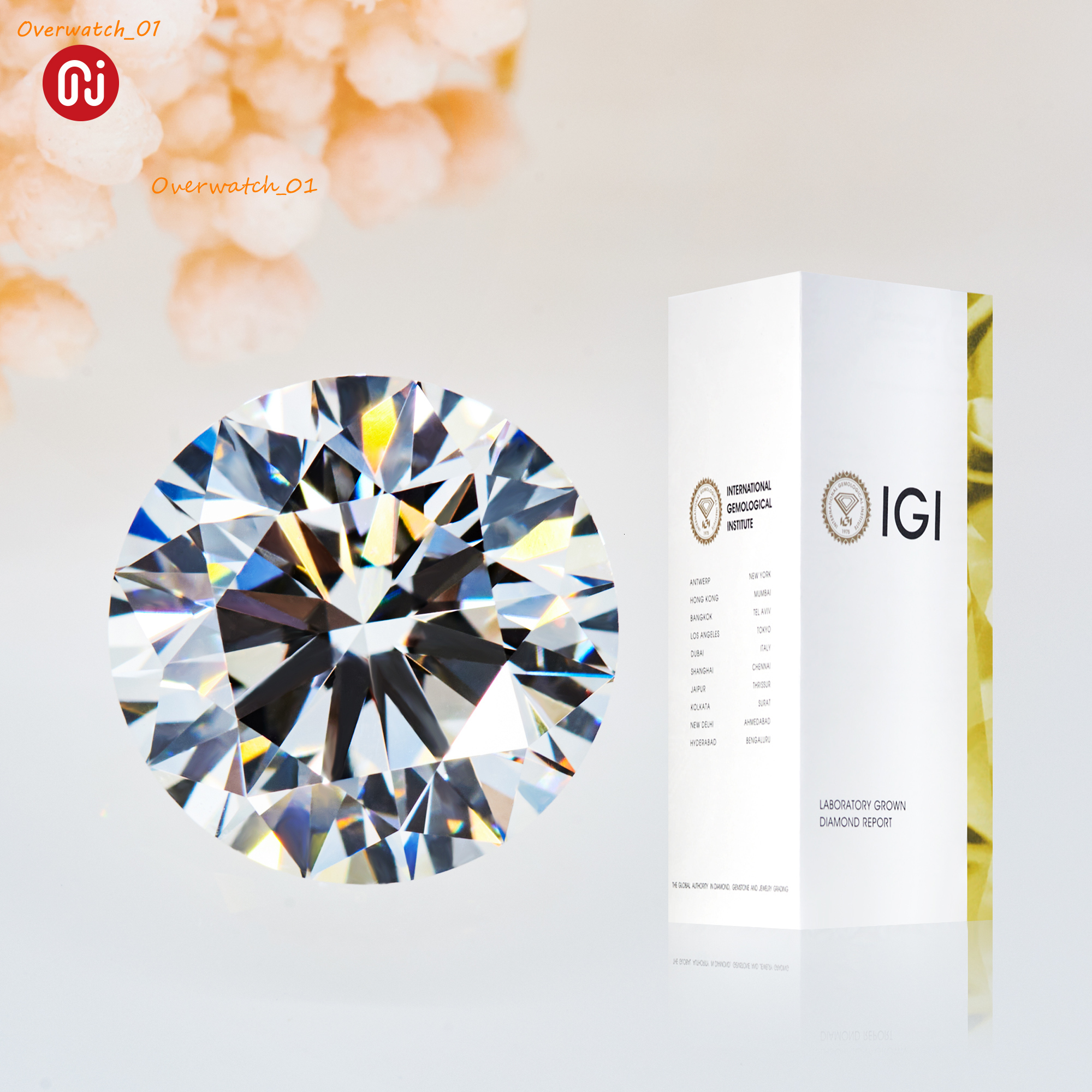 GIGAJEWE Lab Grown Diamond CVD HPHT D-H Color Round and Fancy Cut 1ct-6ct VVS VS with IGI Certificate for Jewelry Making
