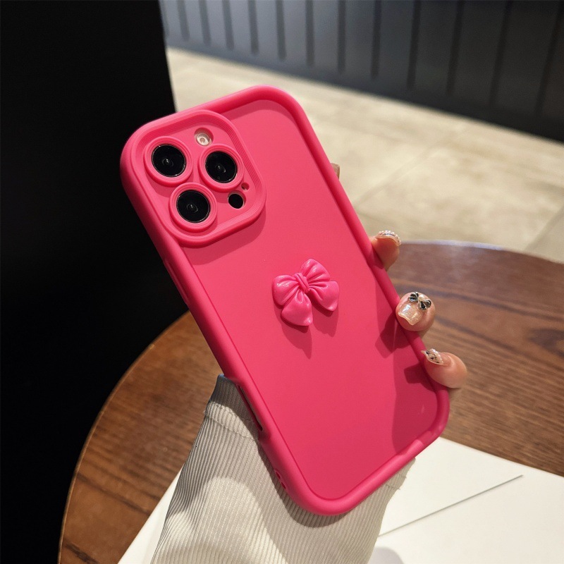Bowknot Phone Case Compatible With iPhone 17 Pro Max Creative Matte Full Coverage Shockproof Cover iPhone 16/15