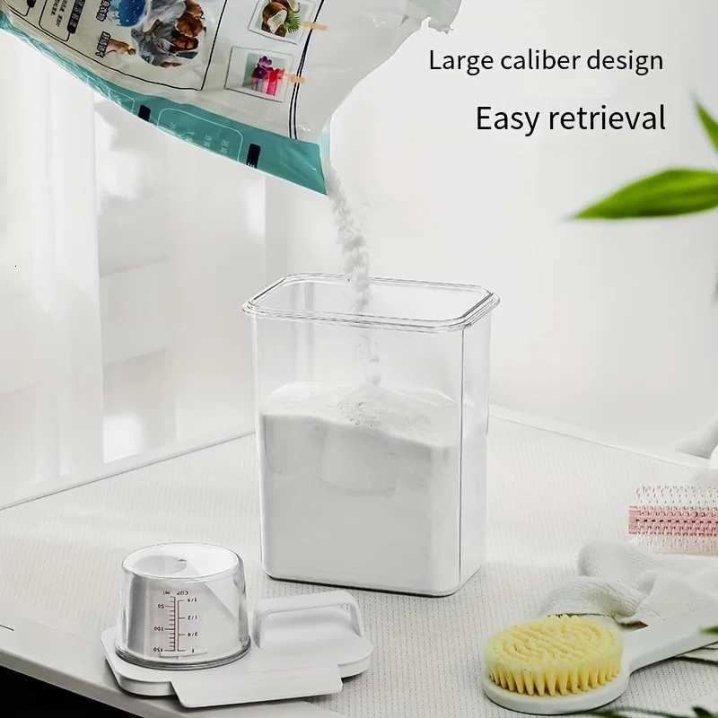 1-3pcs Airtight Laundry Detergent Powder Storage Box Jar Bleach Storage Container Large Capacity Measuring Cup Y251126
