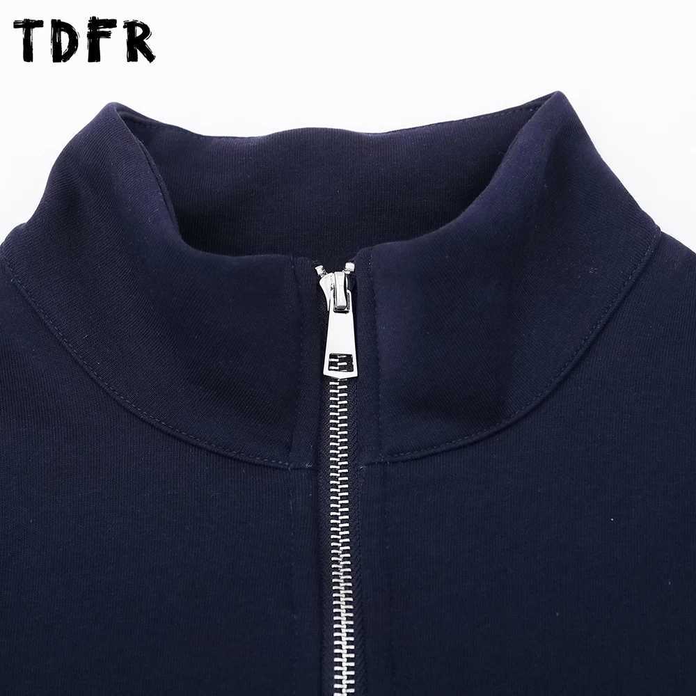 Letter Embroidery Sweatshirts Mens Autumn Casual Loose Stand Collar Half Zipper Drop Shoulder Long Sleeve Sweatshirts Man J251136