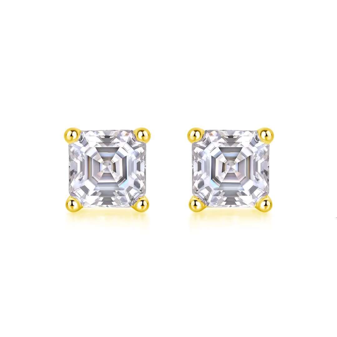Factory Wholesale Classic Dia Four-Prong Moissanite S Sterling Sier Stud Earrings