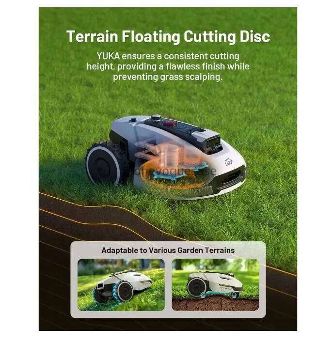 2025 Mammotion YUKA 2000: 0.5 Acre Robot Mower, Ultrasense AI Vision, RTK For Precise Mapping, App Controlled, 45% Slope, Wireless Perimeter, Dual - F