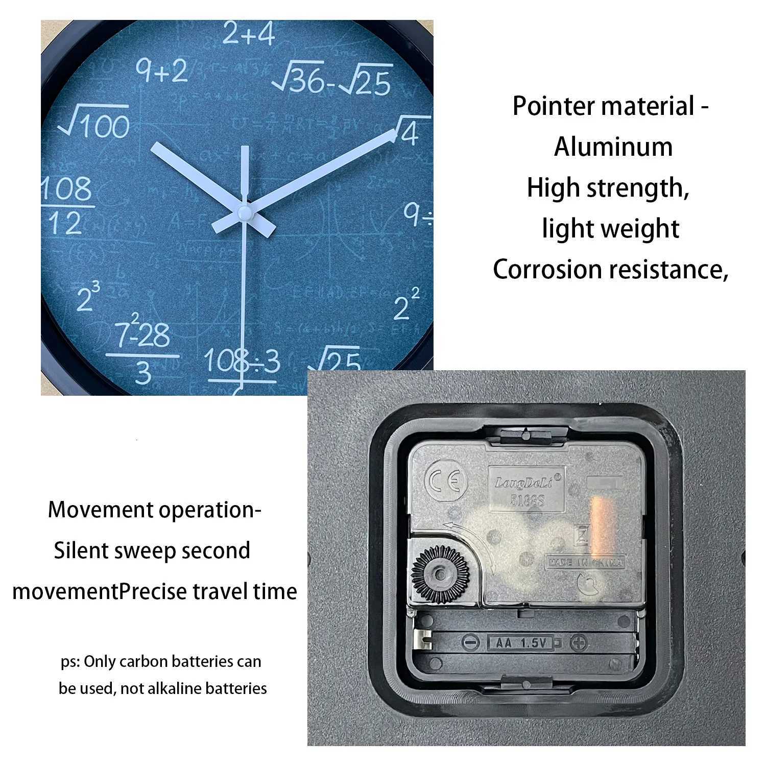 Mathematical formula Design wall clock childrens instructional clock learning wall clock home mute clock room decoration C251126