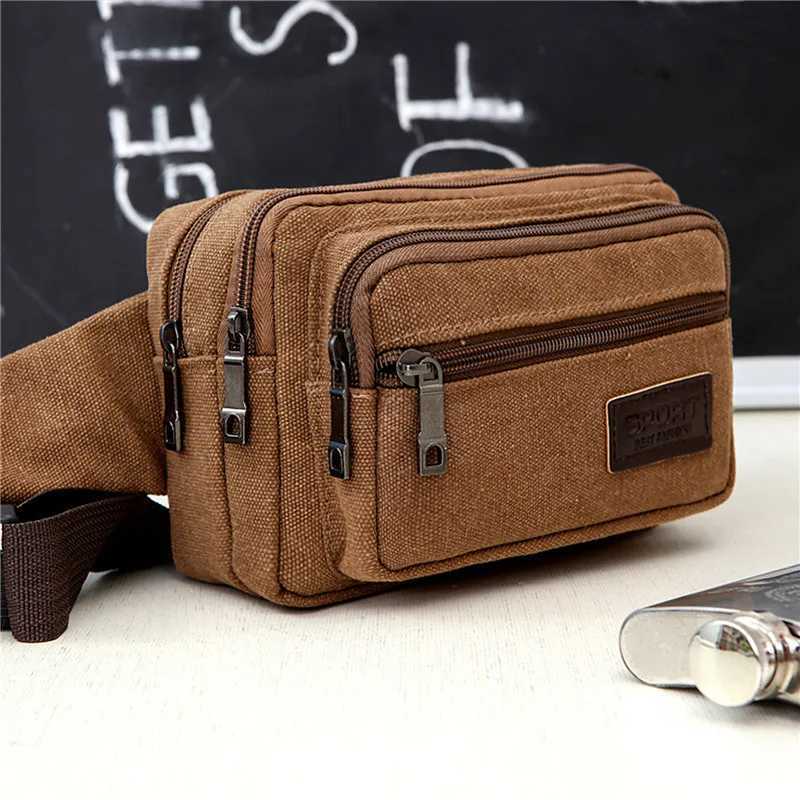 High Quality Fashion Casual Canvas Messenger Bags Waist Packs Purse Men Portable Vintage Men Waist Bags Travel Belt WalletsT251126