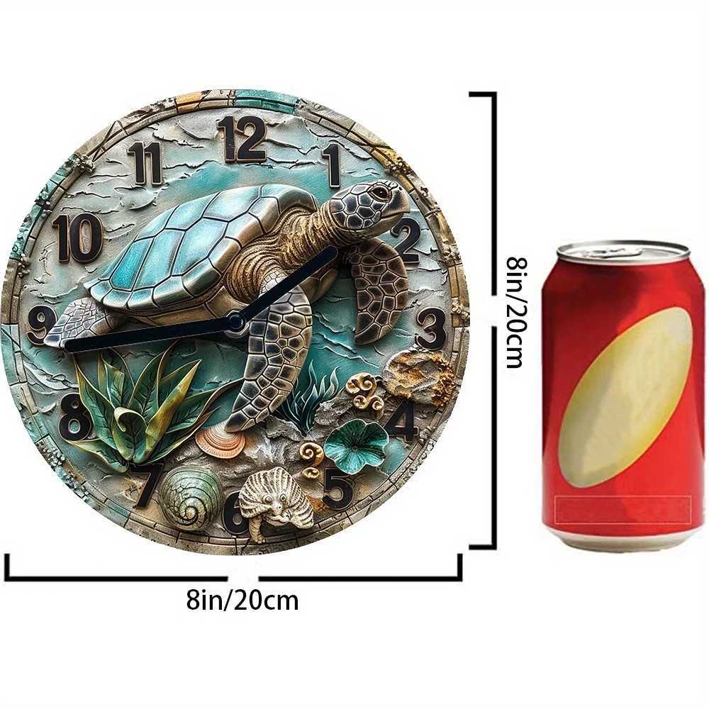 Aluminum Wall Clock With Turtle Design-Perfect For Summer BedroomVacation Decor decoratie woonkamer voor de muur modern design C251126