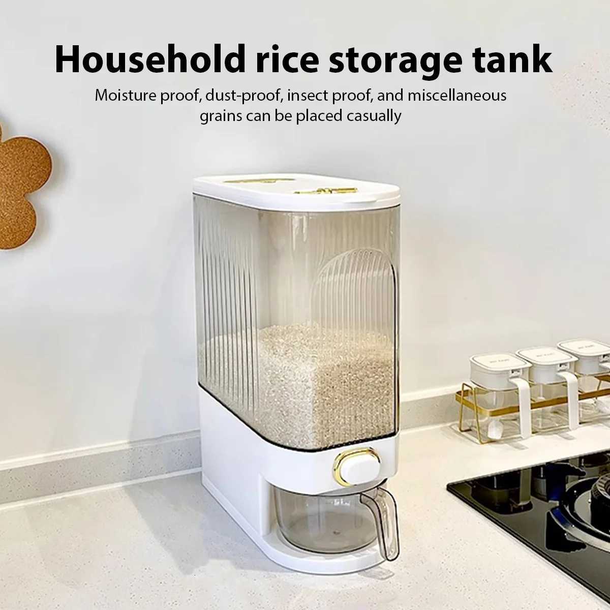 5/10kg Large Sealed Cereal Dispenser Moisture-proof Rice Mung Beans Bucket Insect-proof Miscellaneous Grain Storage Tank Y251126