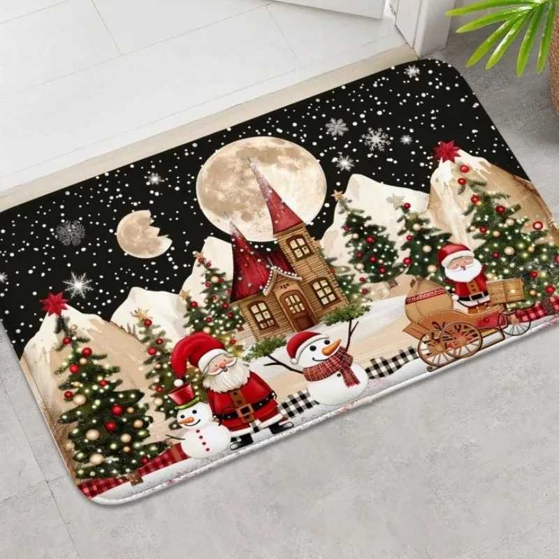 Christmas Pine Needle Welcome Mat Non-slip Doormat Home Decor Rug Living Room Bedroom Floor Mat Holiday DecorationsM251126