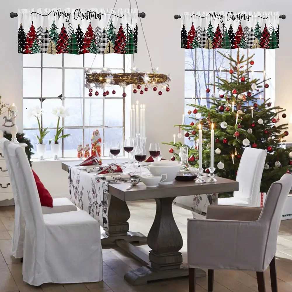 Christmas Christmas Valances for Kitchen Windows Farmhouse Valance Curtain Rod Pocket Window Treatment Valance for Kitchen Living Room Y251126