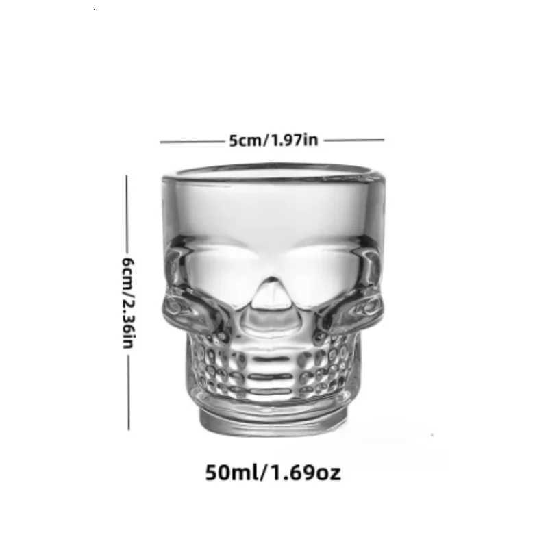 Halloween Gifts Skull Head Shot Glass Cup Creative Clear Crystal Wine Cup Liquor Whisky Vodka Beer Steins for Party Bar C251126
