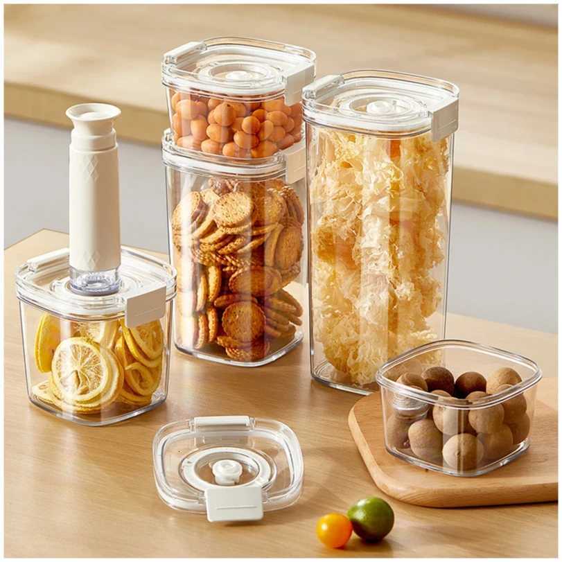Vacuum Sealed Tank Coffee Beans Vacuum Jar Kitchen Cereals Storage Box Airtight Container Moisture-Proof Sealed Canister for Tea Y251126
