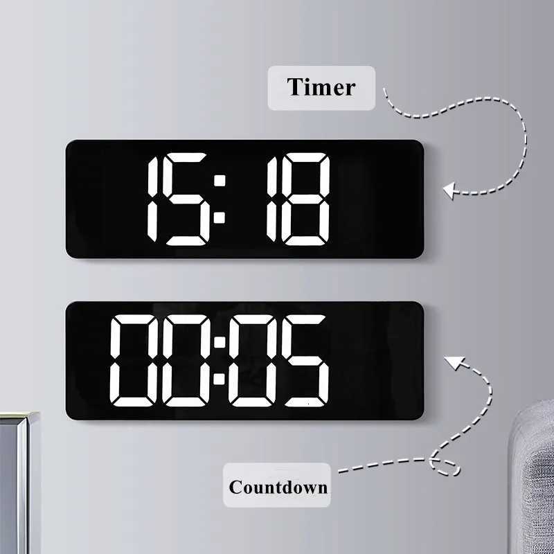 Large Digital Wall Clock Temp Date Week Display Remote Control Power Off Memory Table Clock Wall-mounted Dual Alarms LED Clocks C251126