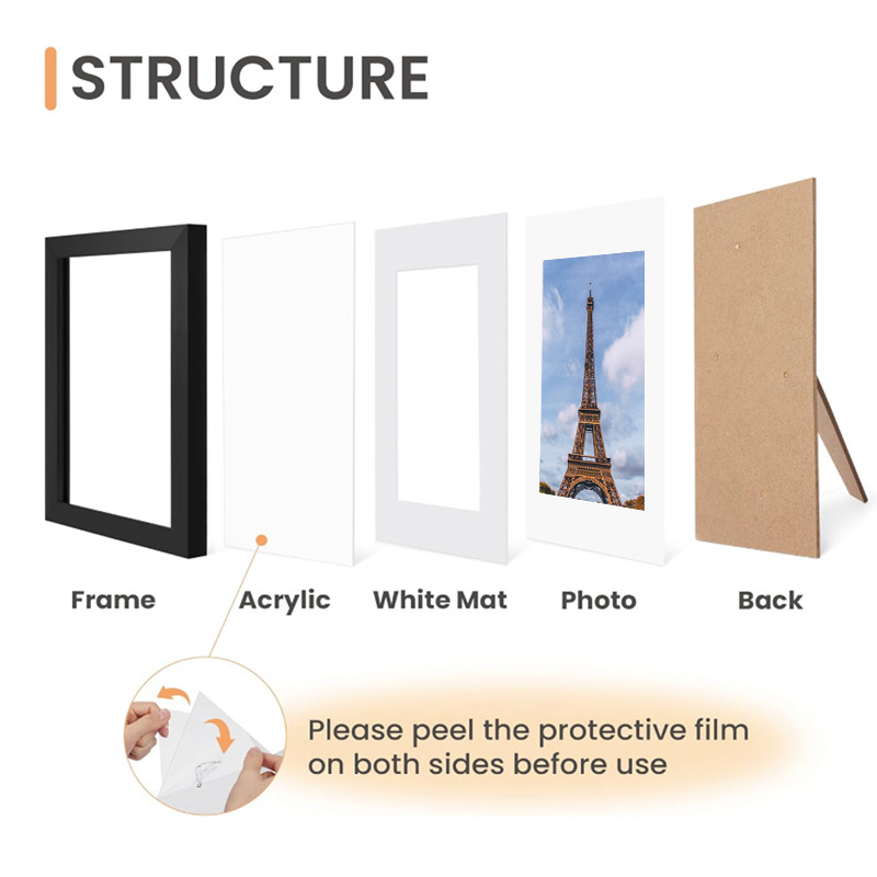 Wooden transparent DIY commemorative combination picture frame decoration gift photo wall H260306