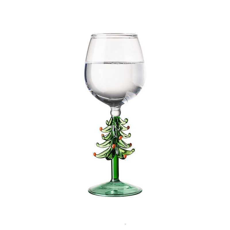 Creative Christmas Goblet Glass Cup Christmas Tree Mugs Glass Red Wine 3D Transparent Milk Coffee Mug Christmas Atmosphere Gift C251126