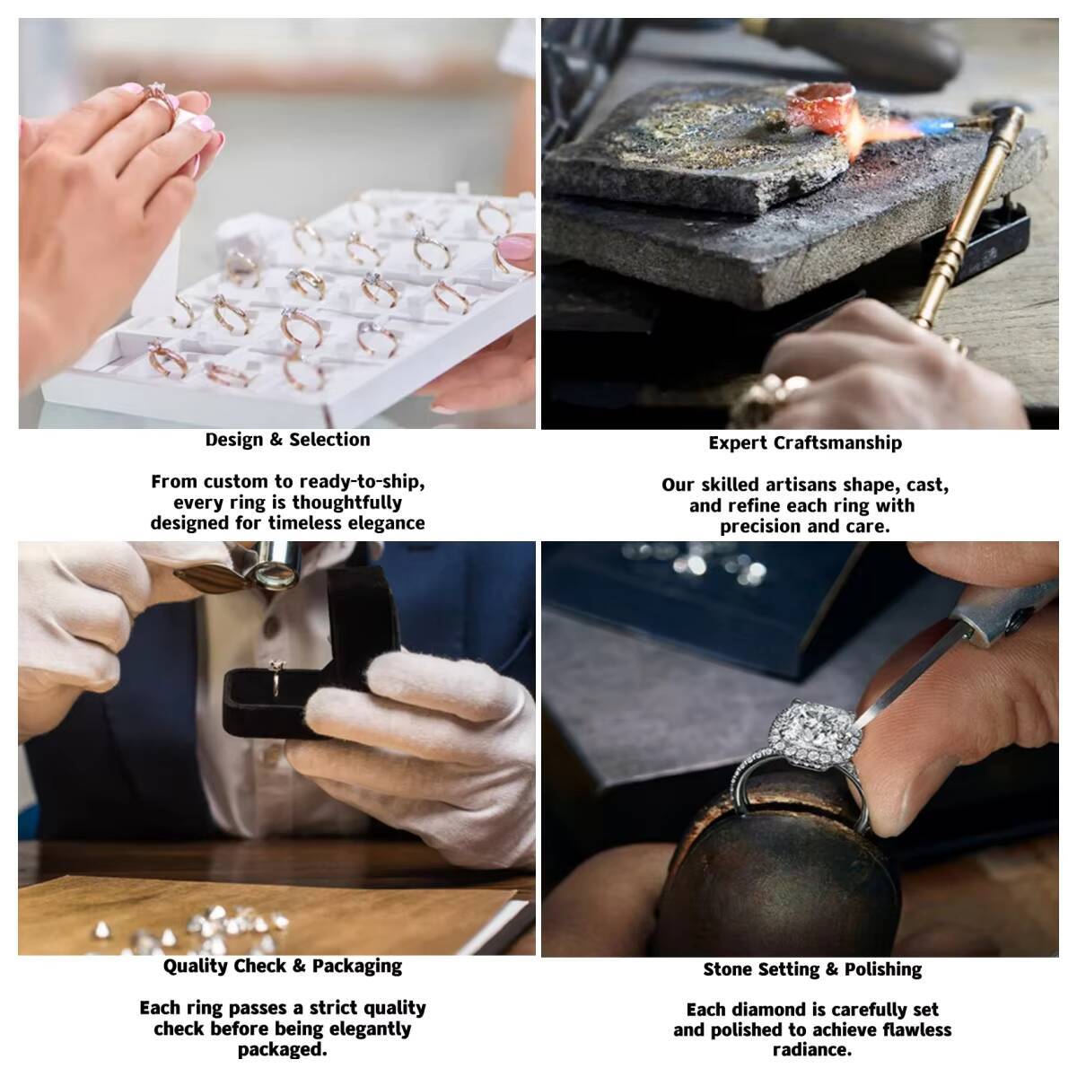 Radiant Cut Lab Grown 1-5 Ct Diamond Ring 14K 18K Solid Gold 4 Prong Pave IGI Certified DEF Color VVS1-VS2 Diamond Rings