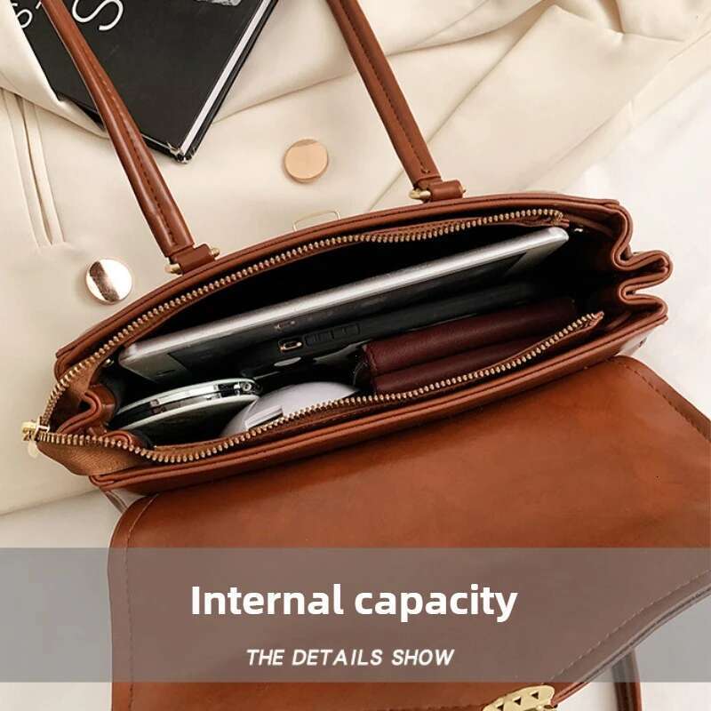 England Style Retro Shoulder Bags High Grade Sense Underarm Tote Vintage Red Ladies Commuter Bag PU Leather Handbag Purse Bag