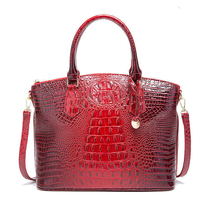 European, American, Middle Eastern Handheld Crossbody Retro Women's Bag with Multi Color Crocodile Pattern Brahmin 2025 Style Versatile New Trend