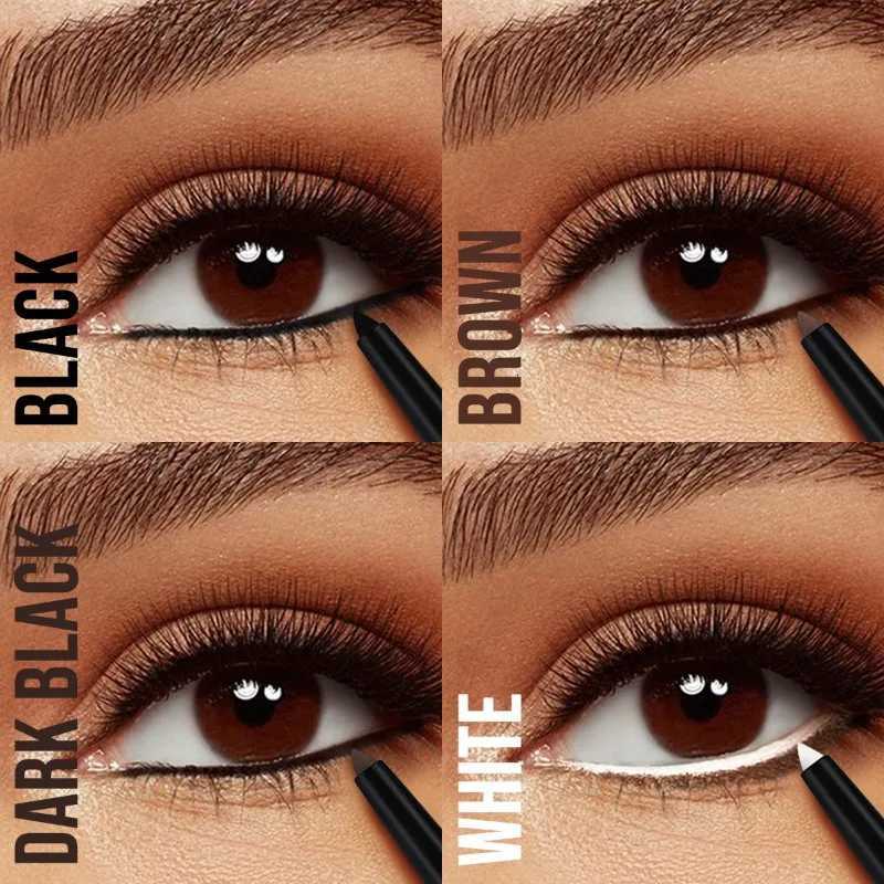 Dual-ended Black Gel Eyeliner Pencil Waterproof Long-lasting Easy To Apply Soft Cotton Head Eyeliner Pen Smooth Eyeliner PenT251126