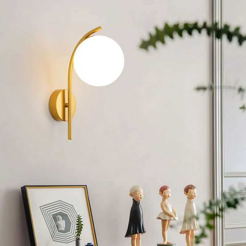 Frosted Glass Ball LED Wall Lamps for Bathroom Bedside Hardwire Wall Lights Wall Sconce Lighting Fixtures for Corridor Foyer M251126
