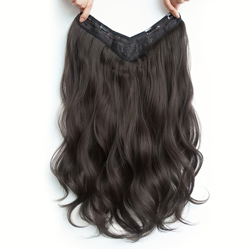Romantic Natural-Wave Protein Fiber Womens Fake Hair Piece 24 Inch Long for Stylish Looks