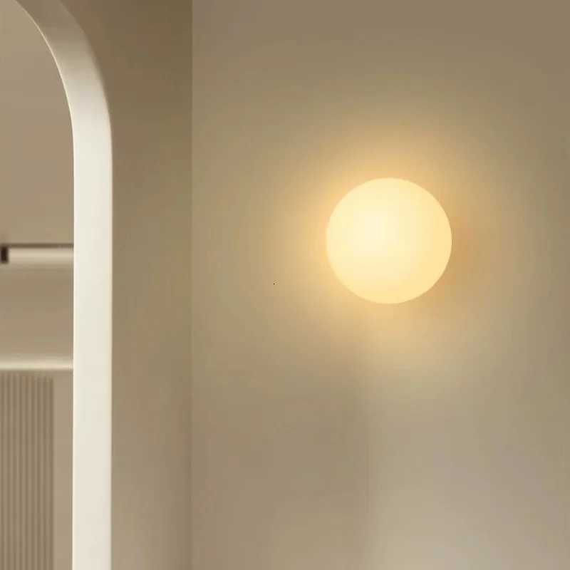 Glass Ball Wall Lamp LED Lights Modern Bedroom Bedside Round Glass Light for Living Room Decor Aisle Bathroom Minimalist Sconce M251126